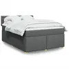 Image de vidaXL Sommier à lattes de lit avec matelas Gris foncé 160x200cm Tissu