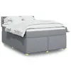 Image de vidaXL Sommier à lattes de lit avec matelas Gris clair 160x200cm Tissu
