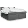 Image de vidaXL Sommier à lattes de lit avec matelas Gris foncé 180x200cm Tissu