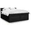 Image de vidaXL Sommier à lattes de lit avec matelas Noir 180x200 cm Tissu