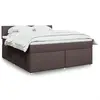 Image de vidaXL Sommier à lattes de lit avec matelas Marron foncé 180x200 cm