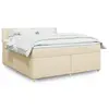 Image de vidaXL Sommier à lattes de lit avec matelas Crème 180x200 cm Tissu