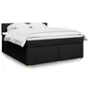 Image de vidaXL Sommier à lattes de lit avec matelas Noir 180x200 cm Tissu
