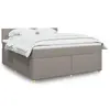 Image de vidaXL Sommier à lattes de lit avec matelas Taupe 180x200 cm Tissu