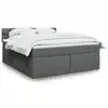 Image de vidaXL Sommier à lattes de lit avec matelas Gris foncé 180x200cm Tissu
