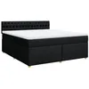 Image de vidaXL Sommier à lattes de lit avec matelas Noir 180x200 cm Tissu