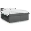 Image de vidaXL Sommier à lattes de lit avec matelas Gris foncé 180x200cm Tissu