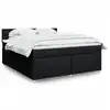 Image de vidaXL Sommier à lattes de lit avec matelas Noir 180x200 cm Tissu