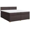 Image de vidaXL Sommier à lattes de lit avec matelas Marron foncé 200x200 cm