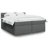 Image de vidaXL Sommier à lattes de lit avec matelas Gris foncé 200x200cm Tissu