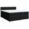 Image de vidaXL Sommier à lattes de lit avec matelas Noir 200x200 cm Tissu