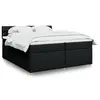 Image de vidaXL Sommier à lattes de lit avec matelas Noir 200x200 cm Tissu