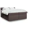 Image de vidaXL Sommier à lattes de lit avec matelas Marron foncé 200x200 cm