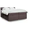 Image de vidaXL Sommier à lattes de lit avec matelas Marron foncé 200x200 cm