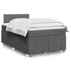 Image de vidaXL Sommier à lattes de lit avec matelas Gris foncé 120x200cm Tissu