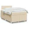 Image de vidaXL Sommier à lattes de lit avec matelas Crème 120x200 cm Tissu