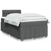 Image de vidaXL Sommier à lattes de lit avec matelas Gris foncé 120x200cm Tissu