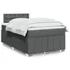 Image de vidaXL Sommier à lattes de lit avec matelas Gris foncé 120x200cm Tissu