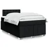 Image de vidaXL Sommier à lattes de lit avec matelas Noir 120x200 cm Tissu