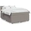 Image de vidaXL Sommier à lattes de lit avec matelas Taupe 140x190 cm Tissu