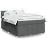 Image de vidaXL Sommier à lattes de lit avec matelas Gris foncé 140x190cm Tissu