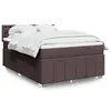 Image de vidaXL Sommier à lattes de lit avec matelas Marron foncé 140x200 cm