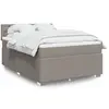 Image de vidaXL Sommier à lattes de lit avec matelas Taupe 140x200 cm Tissu