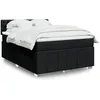 Image de vidaXL Sommier à lattes de lit avec matelas Noir 160x200 cm Tissu