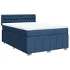 Image de vidaXL Sommier à lattes de lit avec matelas Bleu 160x200 cm Tissu
