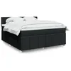 Image de vidaXL Sommier à lattes de lit avec matelas Noir 180x200 cm Tissu