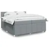 Image de vidaXL Sommier à lattes de lit avec matelas Gris clair 200x200cm Tissu