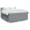 Image de vidaXL Sommier à lattes de lit avec matelas Gris clair 200x200cm Tissu