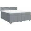 Image de vidaXL Sommier à lattes de lit avec matelas Gris clair 200x200cm Tissu