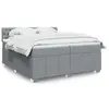 Image de vidaXL Sommier à lattes de lit avec matelas Gris clair 200x200cm Tissu