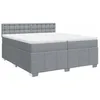 Image de vidaXL Sommier à lattes de lit avec matelas Gris clair 200x200cm Tissu