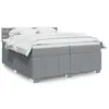 Image de vidaXL Sommier à lattes de lit avec matelas Gris clair 200x200cm Tissu