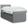 Image de vidaXL Sommier à lattes de lit et matelas Gris clair 90x190 cm Tissu