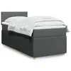 Image de vidaXL Sommier à lattes de lit et matelas Gris foncé 90x190 cm Tissu