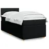 Image de vidaXL Sommier à lattes de lit avec matelas Noir 90x190 cm Tissu