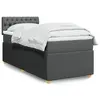 Image de vidaXL Sommier à lattes de lit et matelas Gris foncé 90x190 cm Tissu