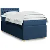 Image de vidaXL Sommier à lattes de lit avec matelas Bleu 90x190 cm Tissu