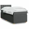 Image de vidaXL Sommier à lattes de lit et matelas Gris foncé 90x190 cm Tissu