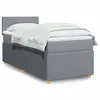 Image de vidaXL Sommier à lattes de lit avec matelas Gris clair 90x200 cm Tissu