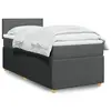 Image de vidaXL Sommier à lattes de lit avec matelas Gris foncé 90x200 cm Tissu