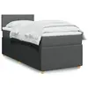 Image de vidaXL Sommier à lattes de lit avec matelas Gris foncé 90x200 cm Tissu
