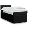 Image de vidaXL Sommier à lattes de lit avec matelas Noir 90x200 cm Tissu