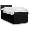 Image de vidaXL Sommier à lattes de lit avec matelas Noir 90x200 cm Tissu