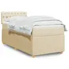 Image de vidaXL Sommier à lattes de lit avec matelas Crème 90x200 cm Tissu