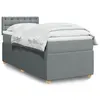 Image de vidaXL Sommier à lattes de lit avec matelas Gris clair 90x200 cm Tissu