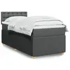 Image de vidaXL Sommier à lattes de lit avec matelas Gris foncé 90x200 cm Tissu